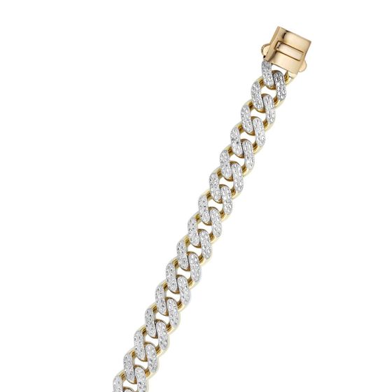 14K Gold 9.5mm Lite Miami Cuban with Diamonds