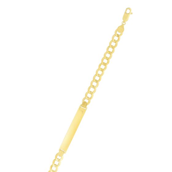 14K Gold 6.7mm Polished Curb ID Chain