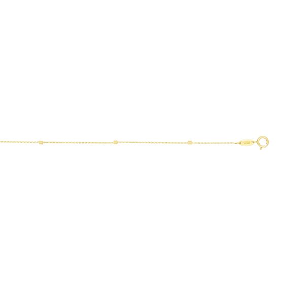 14K Gold 1.5mm Polished Cube Saturn Chain 