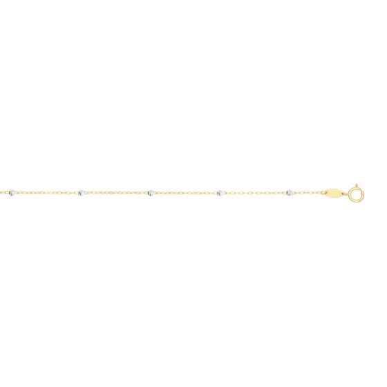 14K Gold 1.8mm Diamond Cut Bead Saturn Chain 