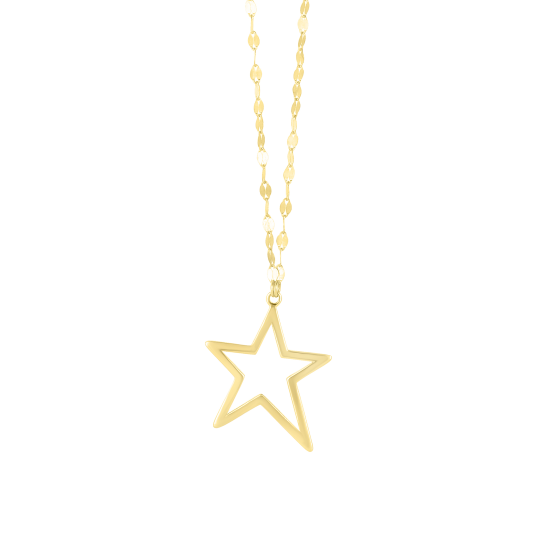 14K Open Star Necklace | Royal Chain Group