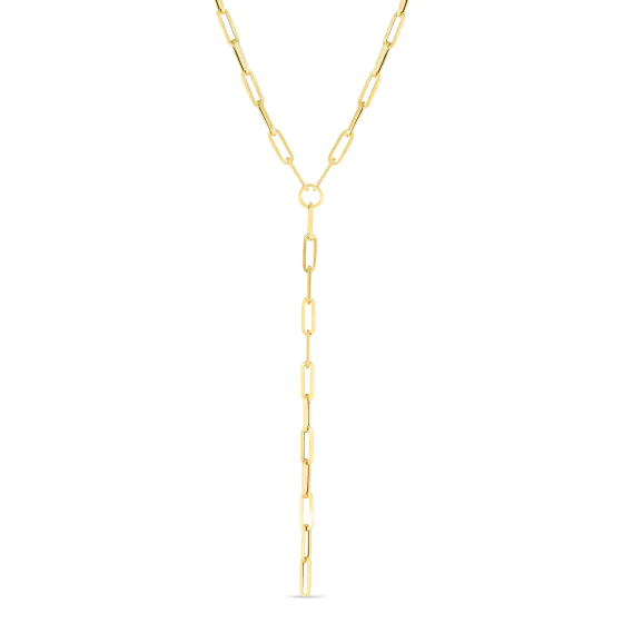 14K Lariat Paperclip Y-Necklace | Royal Chain Group