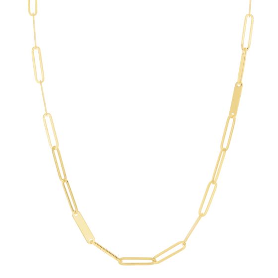 14K Paperclip Bar Fashion Chain