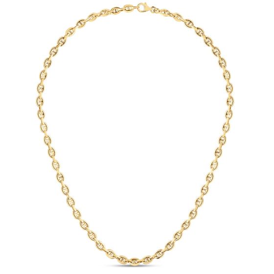14K Puffed 5.4mm Mariner Chain