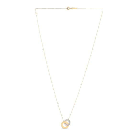 14K Gold & Mother of Pearl Circles Necklace