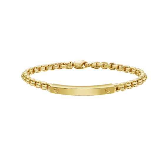 14K Gold Venetian Link ID Bracelet