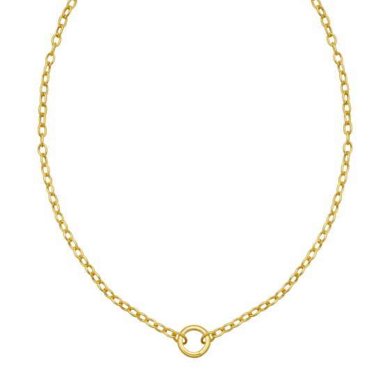 14K Push Lock Charm Necklace