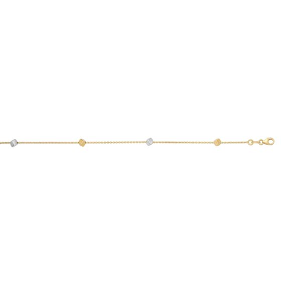 14K Gold Cube Bracelet