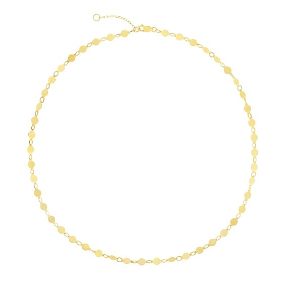 14K Gold Mirror Chain Choker