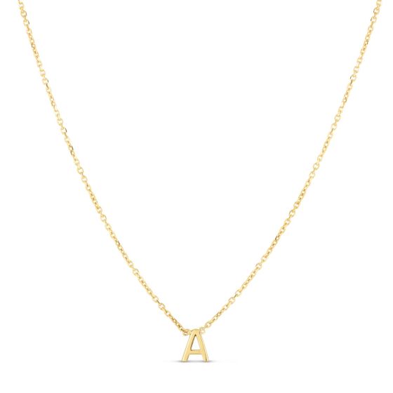 14K Mini Initial A Necklace