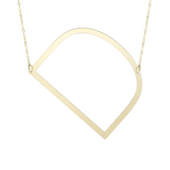 14K Gold Large Initial D Necklace