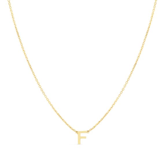 14K Mini Initial F Necklace