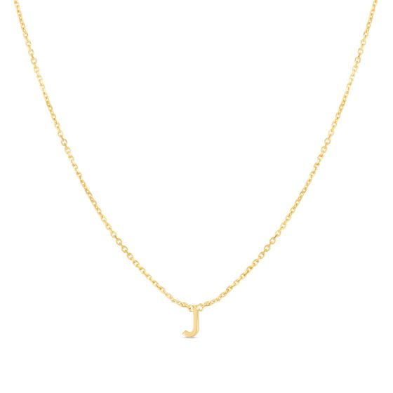 14K Mini Initial J Necklace