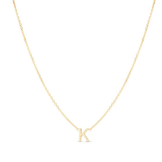 14K Mini Initial K Necklace