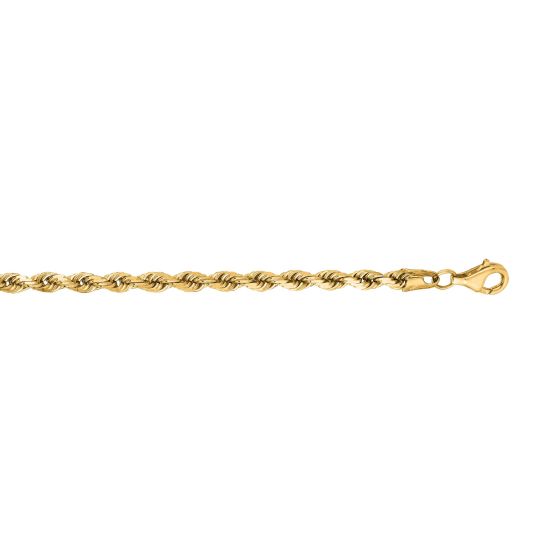 14K Gold 4mm Diamond Cut Royal Rope Chain 
