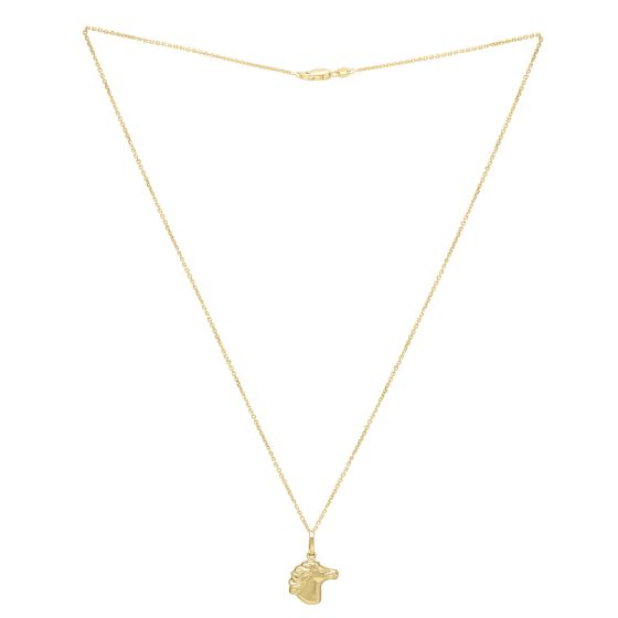 14K Medium Horse Head Pendant 