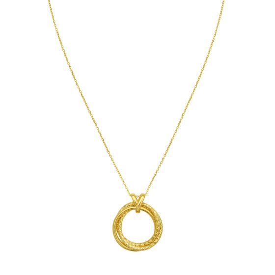 14K Interlocking DC Trinity Necklace