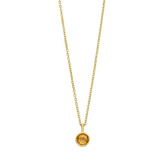 14K Citrine Birthstone Pendant