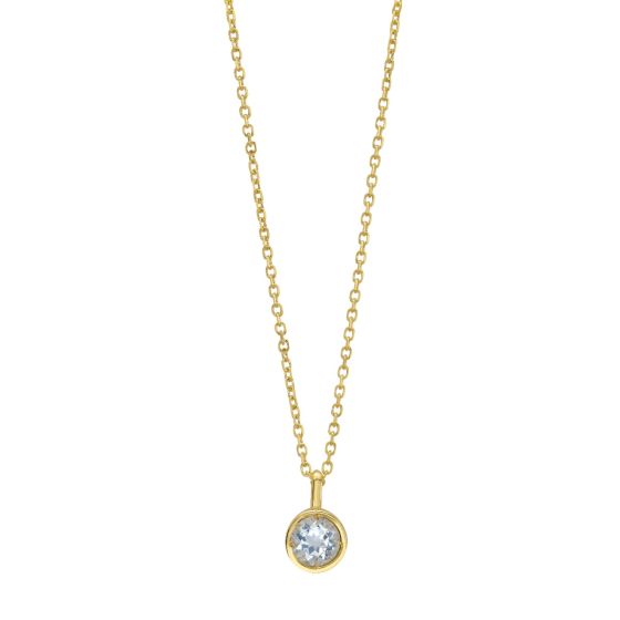 14K Aquamarine Birthstone Pendant