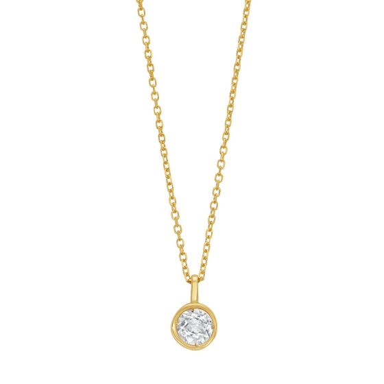 14K White Topaz Birthstone Pendant