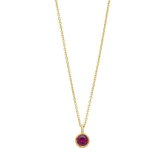 14K Created Ruby Birthstone Pendant