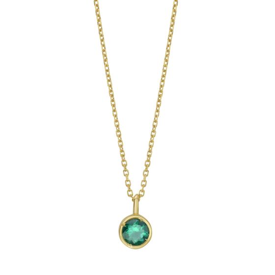 14K Created Emerald Birthstone Pendant