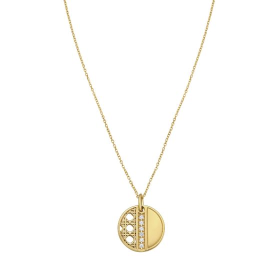 14K Diamond Vann&egrave;rie Coin Pendant