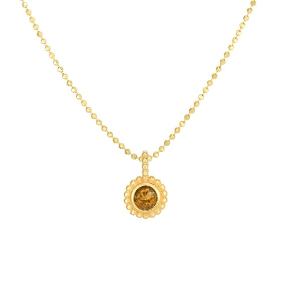 14K Prosecco Gemstone Pendant