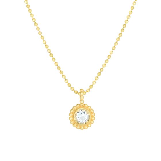 14K Prosecco Gemstone Pendant