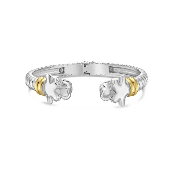 Silver & 18K Gold Tiger Cuff Bangle