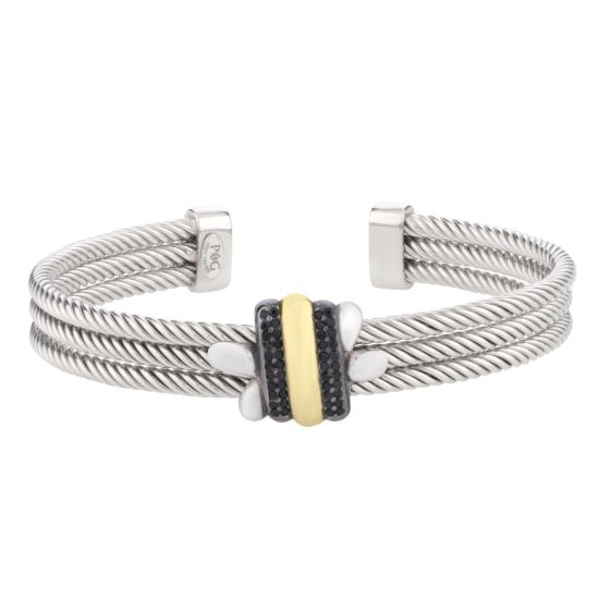 Silver & 18K Men's Triple Knot Cuff