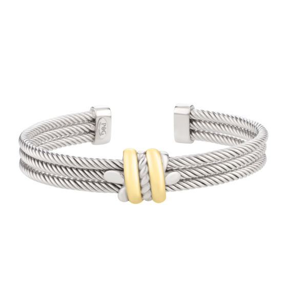 Silver & 18K Men's Triple Knot Cuff