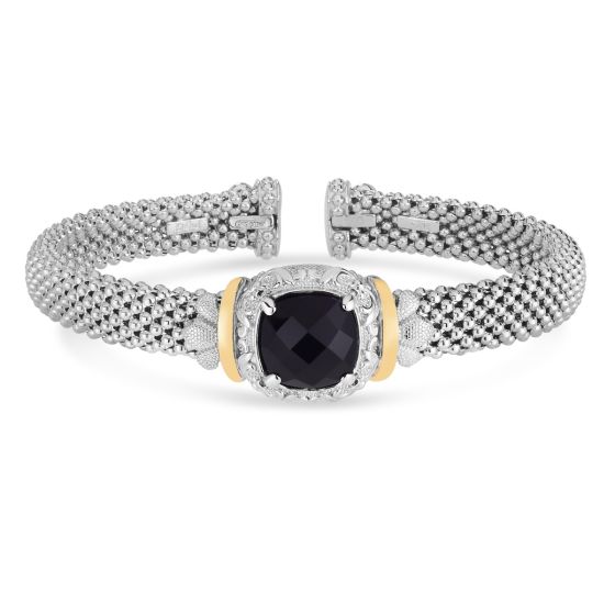 Silver & 18K Onyx Prosecco Bangle