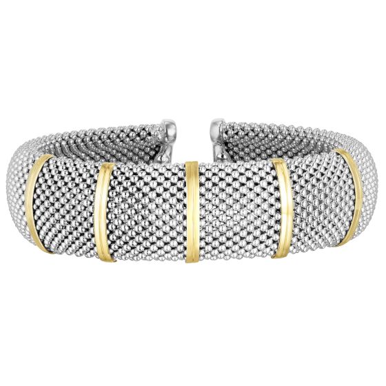 Sterling Silver & 18K Gold Bold Prosecco Cuff