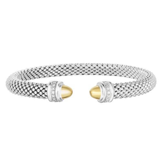 Silver & 18K Prosecco Diamond Cuff