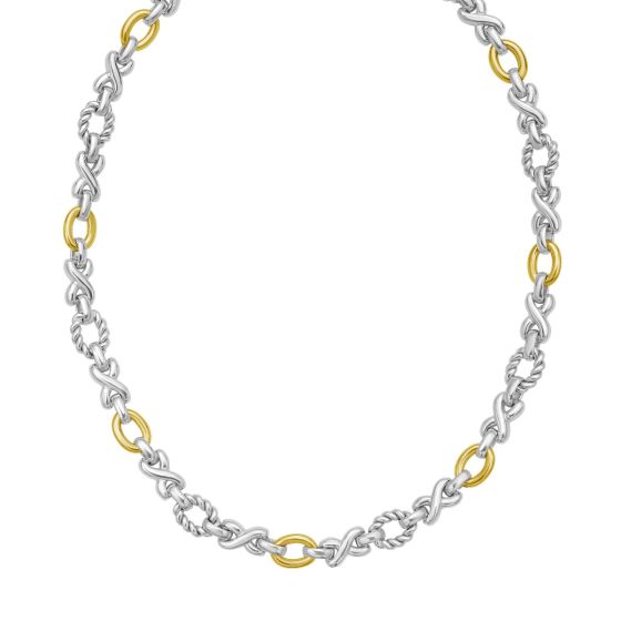 Silver & 18K Gold Infinity Cable Chain