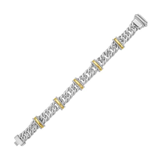 Silver & 18K Curb Link Bracelet