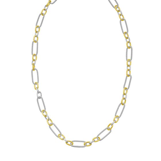 Silver & 18K Large Alternating Figaro Chain