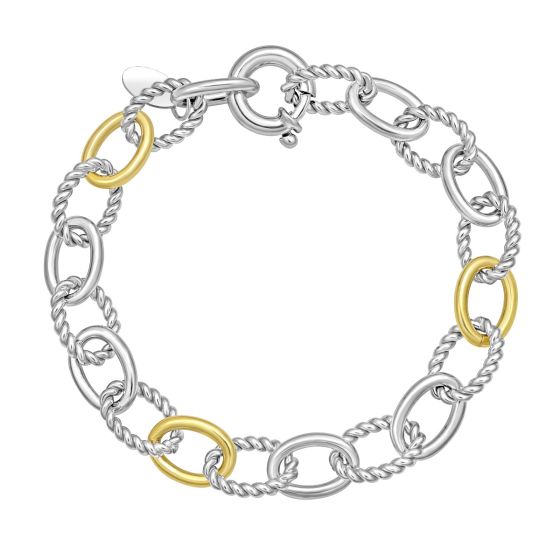 Silver & 18K Milano Link Bracelet