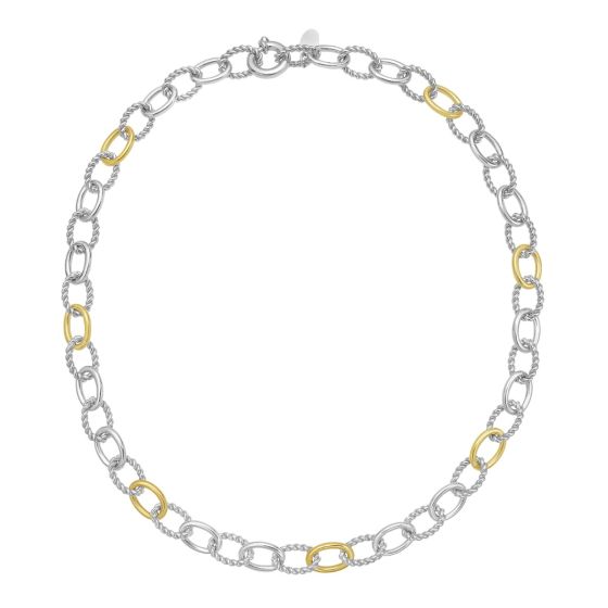 Silver & 18K Milano Link Necklace