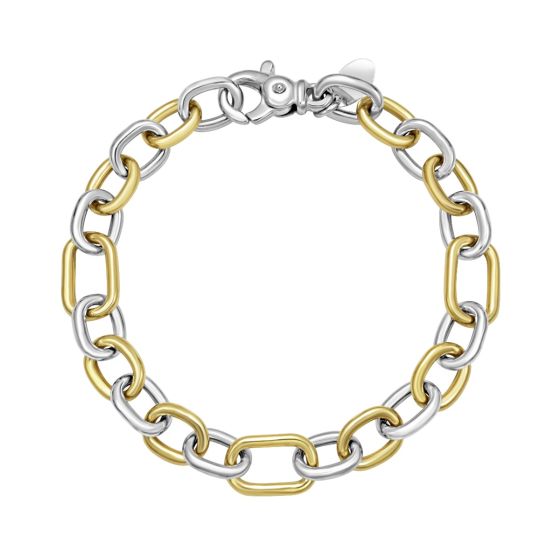 Silver & 18K Lucida Five & One Paperclip Link Bracelet