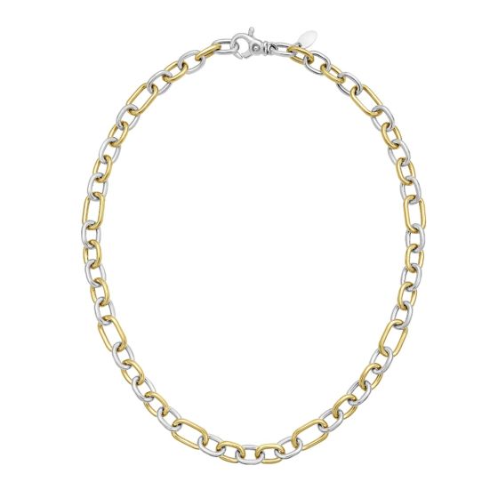 Silver & 18K Lucida Five & One Paperclip Link Necklace