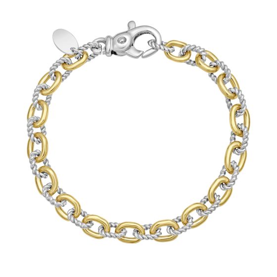Silver & 18K San Zeno Link Bracelet