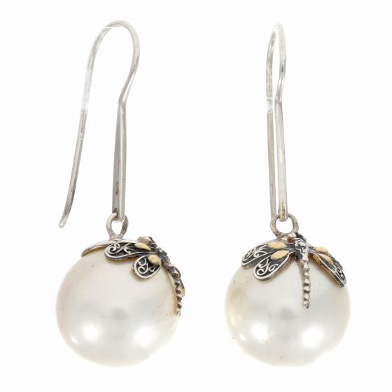 Silver & 18K Dragonfly Earring