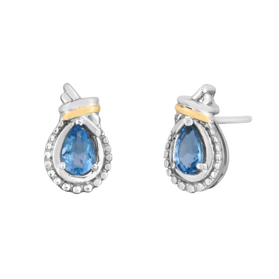 Silver & 18K Prosecco Love Knot Birthstone Earrings
