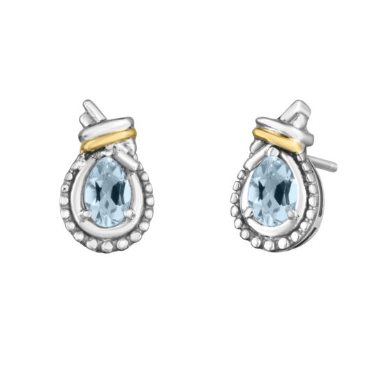 Silver & 18K Prosecco Love Knot Birthstone Earrings