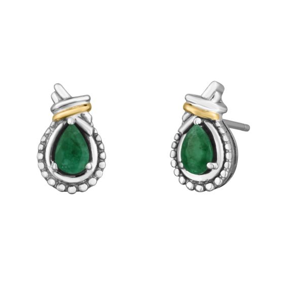 Silver & 18K Prosecco Love Knot Birthstone Earrings