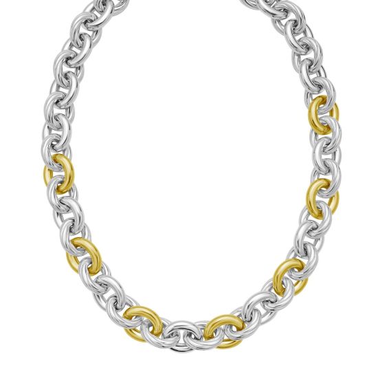 Silver & 18K XL Rolo Chain