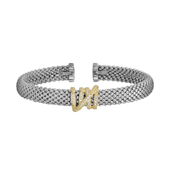 Sterling Silver & 18K Gold Prosecco Diamond Tally Bangle