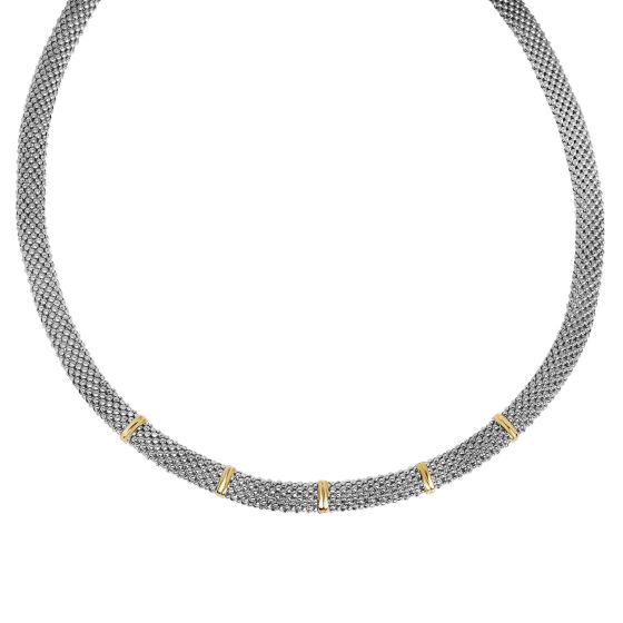Sterling Silver & 18K Prosecco Gold Bar Necklace